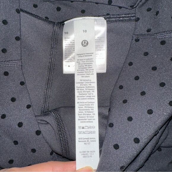 NWT Lululemon Align High-Rise Liner Skirt  *Flocked Polka Dot Black / Size 10 - Picture 4 of 10